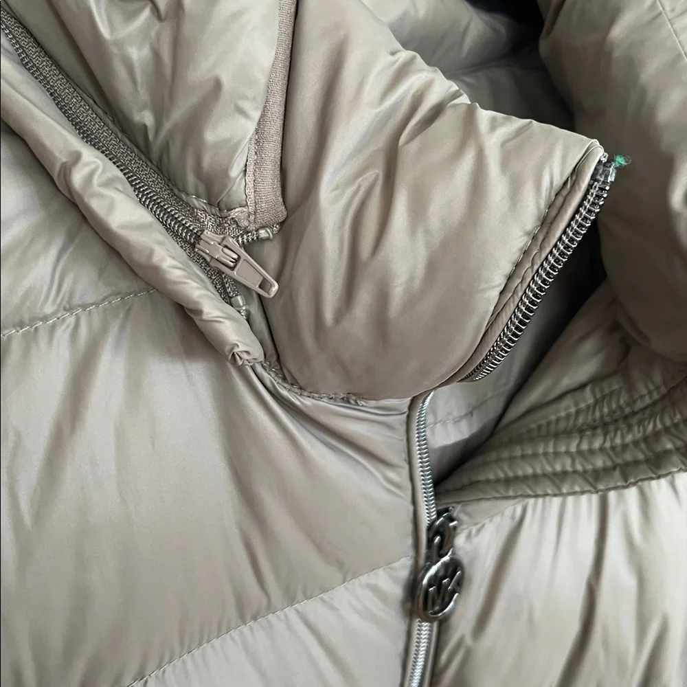 Michael Kors Packable Down Fill Taupe Brown‎ Tan Long Jacket Coat XL